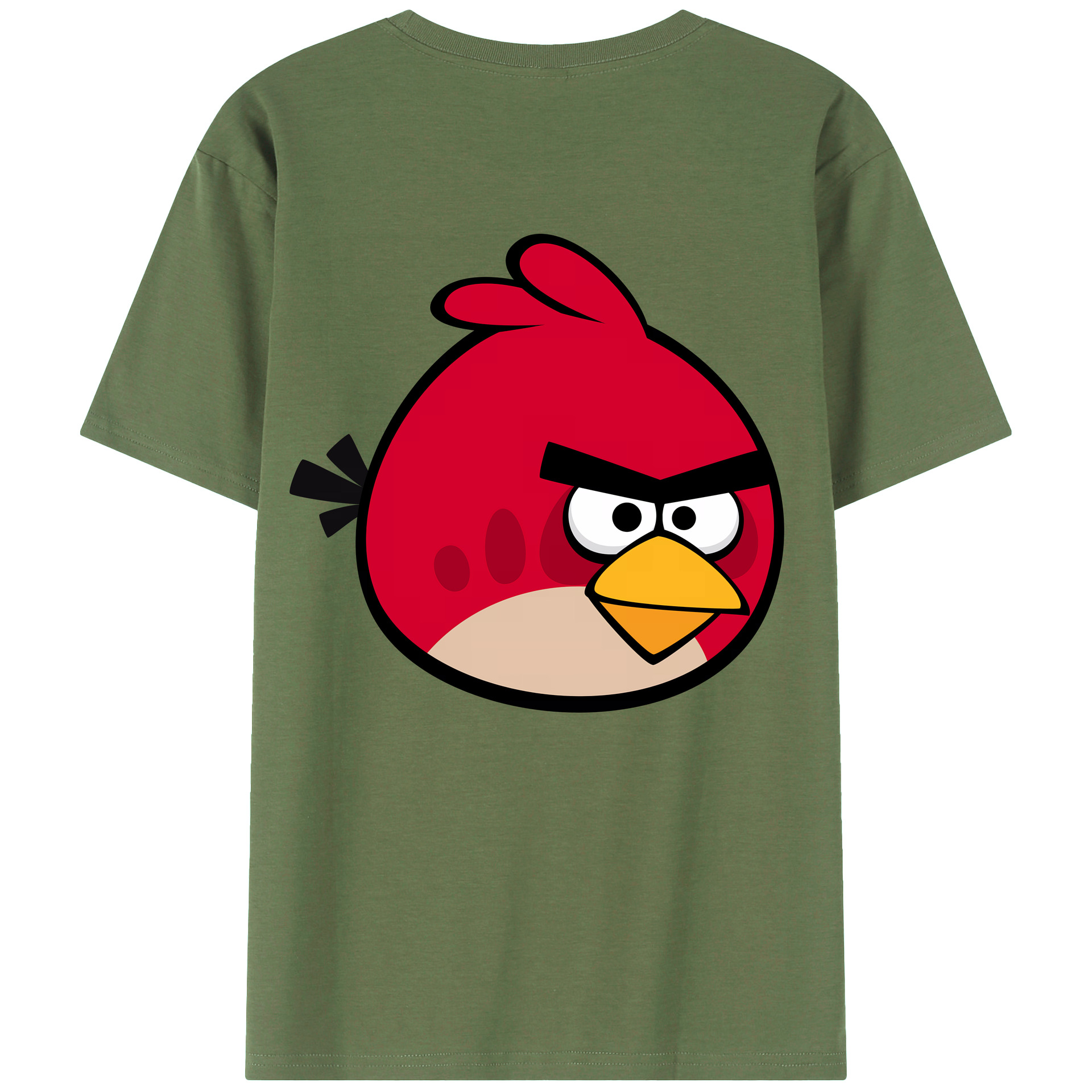 （画像用） Angry Birds アングリーバード 綿100％ メンズ半袖Tシャツ（バックプリント） 通気性
